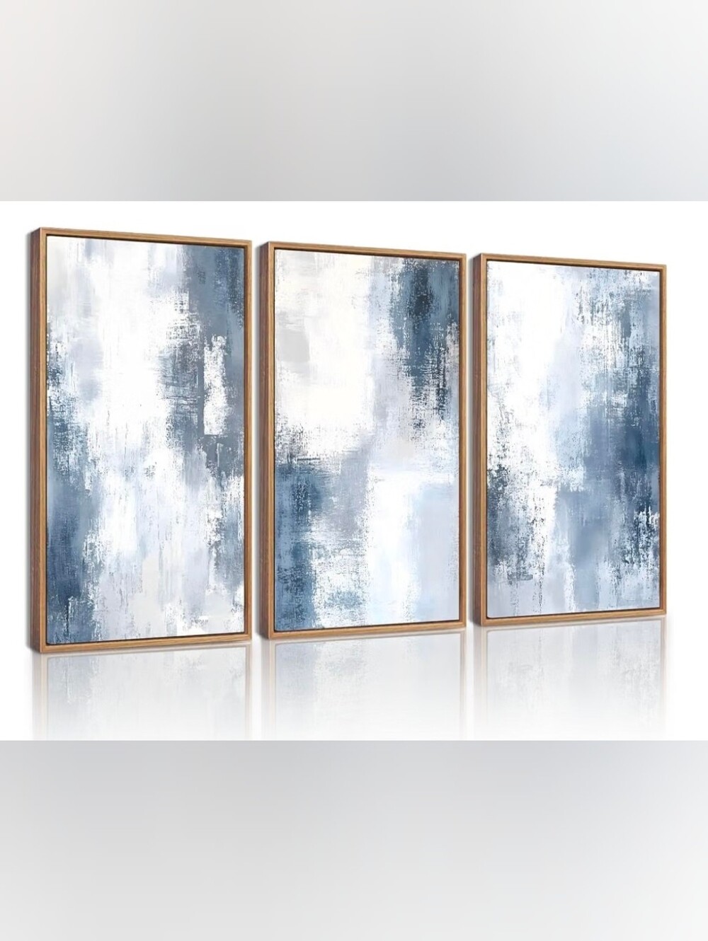 Abstract Blue & White Triptych Wall Art - Brand